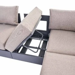 Jardin Aluminium Large Corner Casual Dining Set With Rising Firepit Table, Granite -Daals OD DINE 906 GRANITE SET detail1