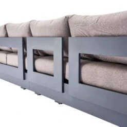 Jardin Aluminium Large Corner Casual Dining Set With Rising Firepit Table, Granite -Daals OD DINE 906 GRANITE SET detail2