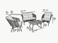 St Loy Natural 4 Seater Rattan Sofa Set -Daals OD SF 008 CHART