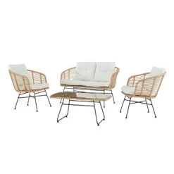 St Loy Natural 4 Seater Rattan Sofa Set -Daals OD SF 008 WB1