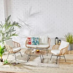 St Loy Natural 4 Seater Rattan Sofa Set -Daals OD SF 008 scene5