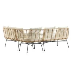 St Loy Natural Rattan Corner Sofa Set With Table -Daals OD SF 016 WB5