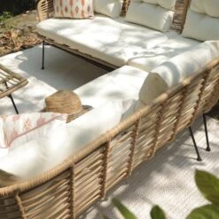 St Loy Natural Rattan Corner Sofa Set With Table -Daals OD SF 016 scene4