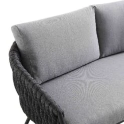 Montebello 4-Seater Outdoor Black Rope And Aluminium Sofa Set With Grey Ceramic Coffee Table -Daals OD SF 1029 BLACK detail4