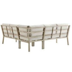 Earlswood Aluminium Washed Wood Effect Corner Sofa Set With Coffee Table -Daals OD SF 1066 NAT WB3
