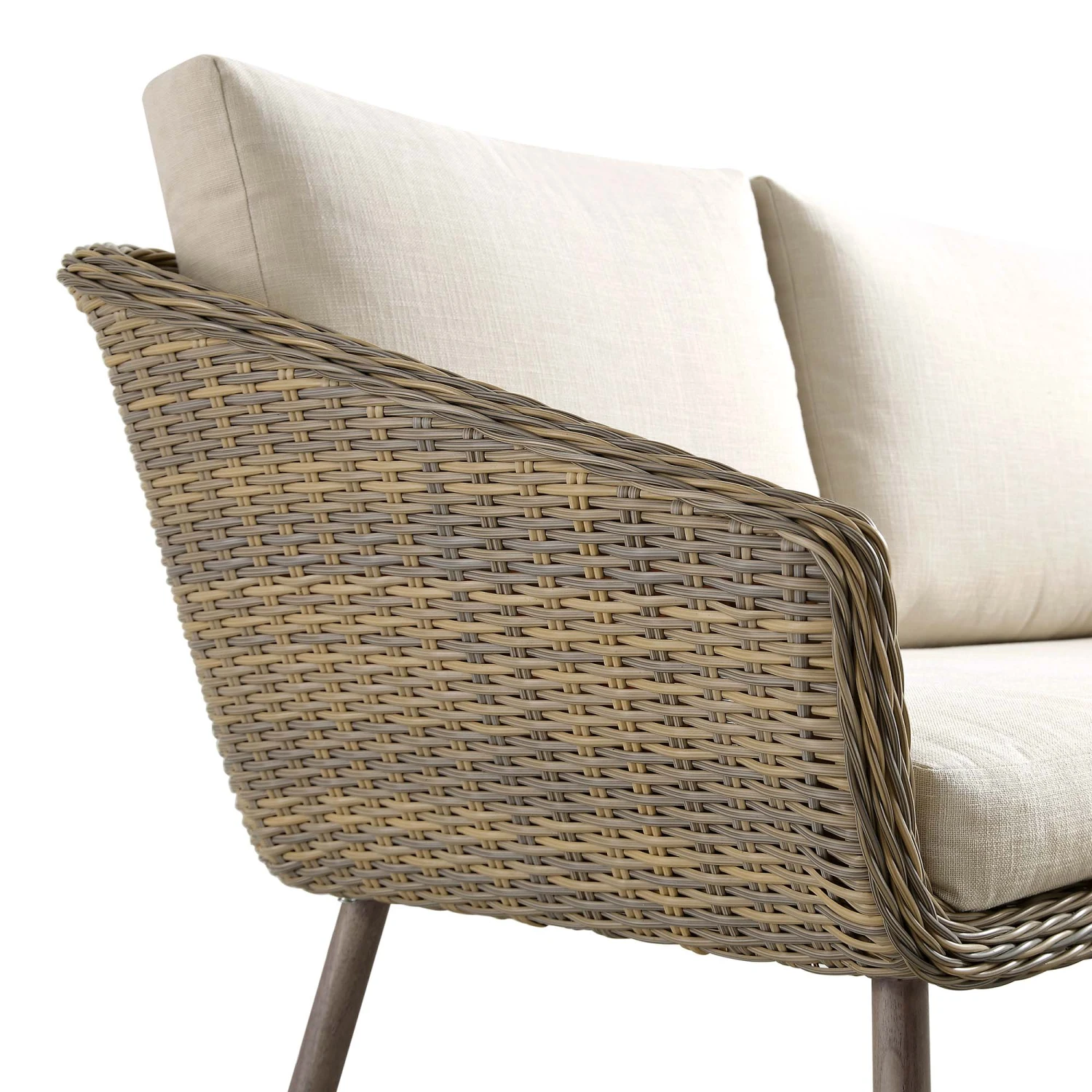 Cliveden Outdoor Aluminium Washed Wood Effect And Round Wicker Rattan Corner Sofa Set 12 Cliveden Outdoor Aluminium Washed Wood Effect And Round Wicker Rattan Corner Sofa Set - Image 12