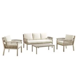 Earlswood Aluminium Washed Wood Effect Sofa Set With Coffee Table 15 Earlswood Aluminium Washed Wood Effect Sofa Set With Coffee Table -Daals OD SF 1071 NAT WB1