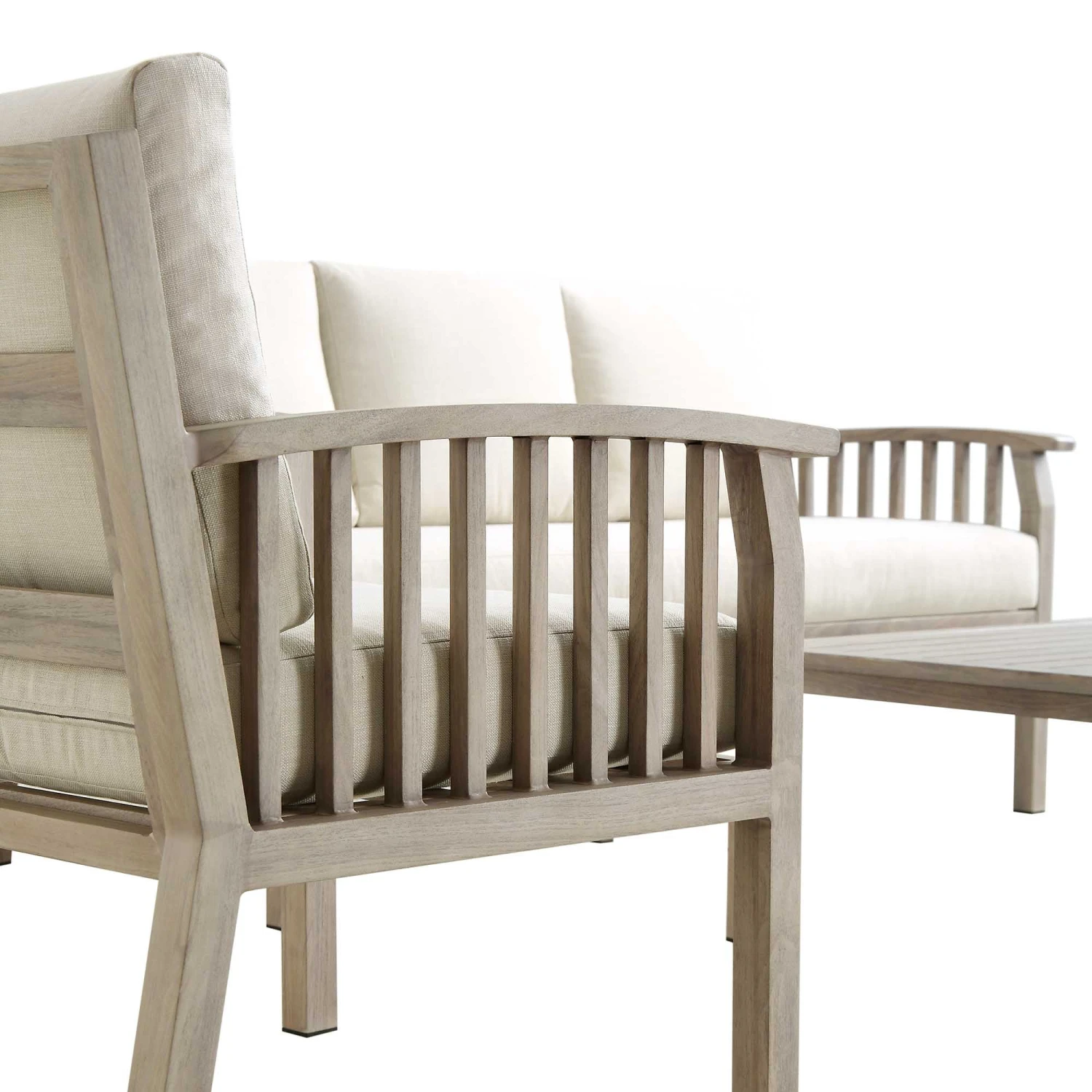 Earlswood Aluminium Washed Wood Effect Sofa Set With Coffee Table 10 Earlswood Aluminium Washed Wood Effect Sofa Set With Coffee Table - Image 10