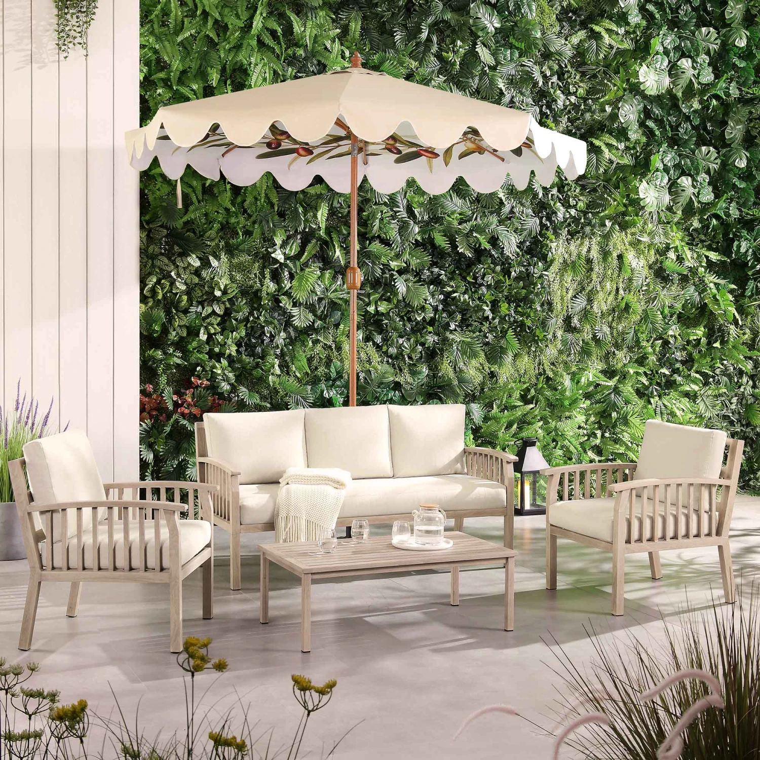 Earlswood Aluminium Washed Wood Effect Sofa Set With Coffee Table 1 Earlswood Aluminium Washed Wood Effect Sofa Set With Coffee Table