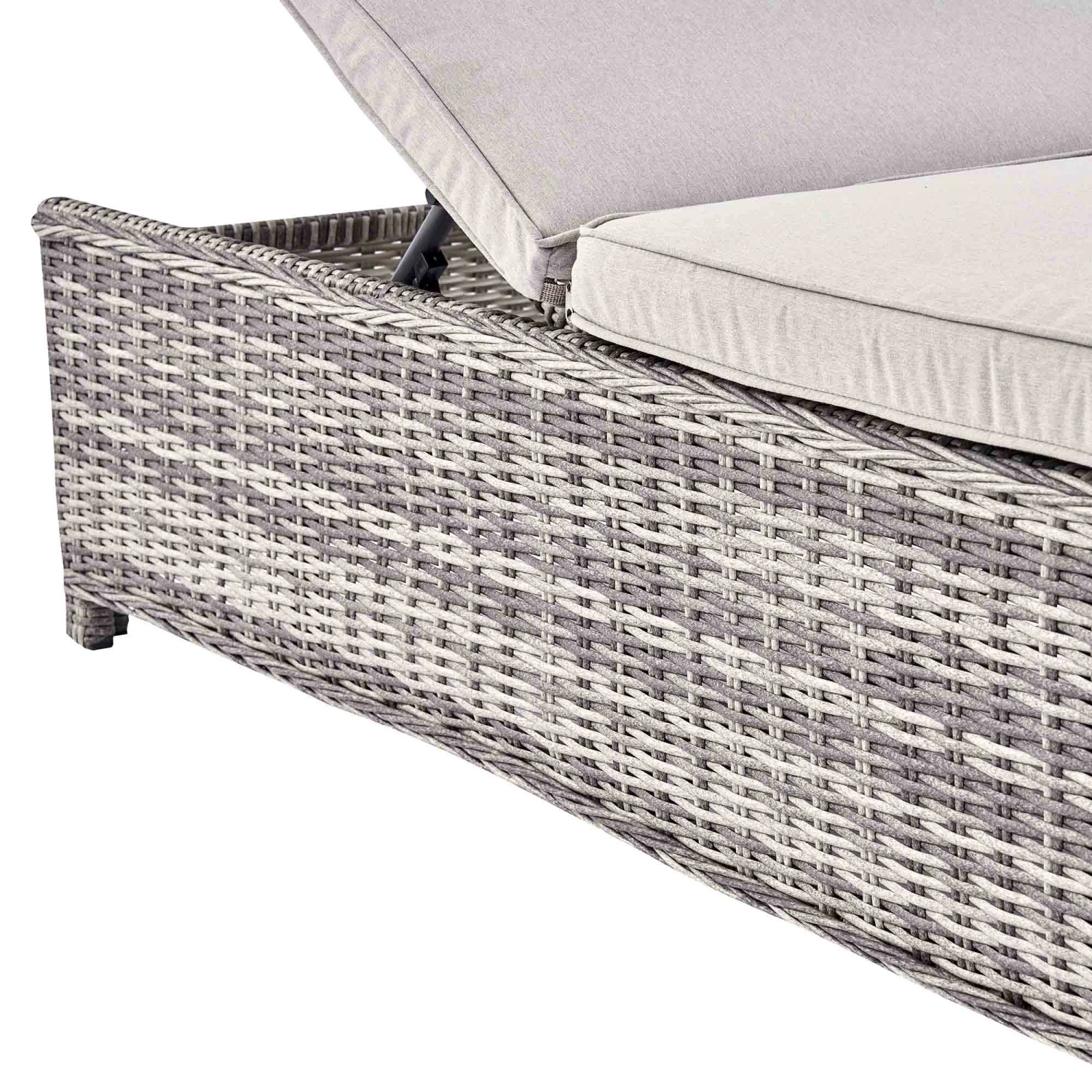 Hampshire Round Wicker Rattan Sun Lounger Set With Side Table, Light Grey 8 Hampshire Round Wicker Rattan Sun Lounger Set With Side Table, Light Grey - Image 8