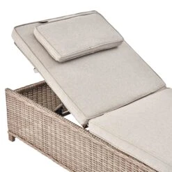 Hampshire Round Wicker Rattan Sun Lounger, Natural -Daals OD SLG 580 NAT detail1