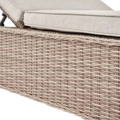 Hampshire Round Wicker Rattan Sun Lounger, Natural -Daals OD SLG 580 NAT detail2
