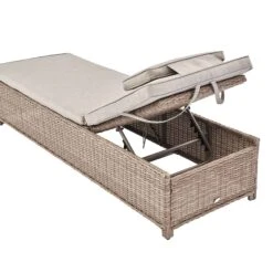 Hampshire Round Wicker Rattan Sun Lounger, Natural -Daals OD SLG 580 NAT detail3