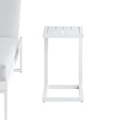 Albany Aluminium Side Table, White