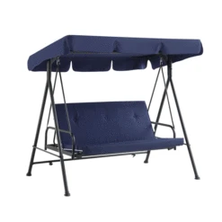 Champneys Outdoor Reclining Swing With Canopy, Blue Striped -Daals OD SWG 057 BLUE GIF