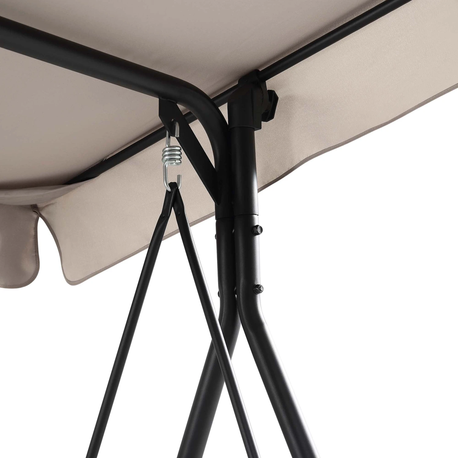 Champneys Outdoor Reclining Swing With Canopy, Taupe Striped 14 Champneys Outdoor Reclining Swing With Canopy, Taupe Striped - Image 14