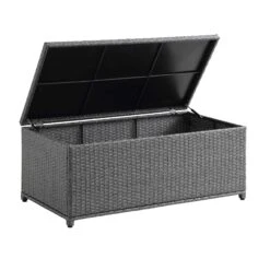 Granchester 120cm Rattan Storage Box, Grey -Daals OD TRUNK 8047 DARKGREY WB1