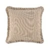 Iris Ticking Brown Stripe Seersucker Frill Cushion