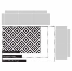 Illusion Monochrome Printed Rug 140 X 200 Cm -Daals RG BO13 CHART