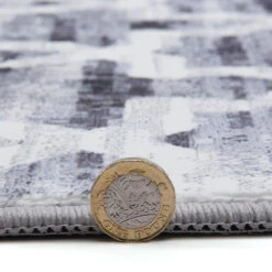 Trellis Grey Distressed Printed Rug 140 X 200 Cm -Daals RG M285 L detail3