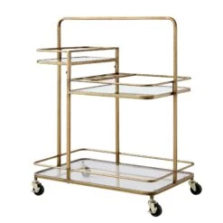 Clementine Antique Brass Effect Drink Trolley -Daals TRLY 250 BRASS WB1