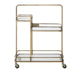 Clementine Antique Brass Effect Drink Trolley -Daals TRLY 250 BRASS WB3