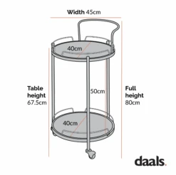 Berkeley Gold Effect Drink Trolley -Daals TRLY 357 CHART