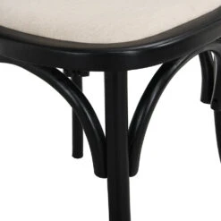 Anya Set Of 2 Cane Rattan And Upholstered Dining Chairs, Black Colour 19 Anya Set Of 2 Cane Rattan And Upholstered Dining Chairs, Black Colour -Daals XN 1964 BLACK 2P detail3