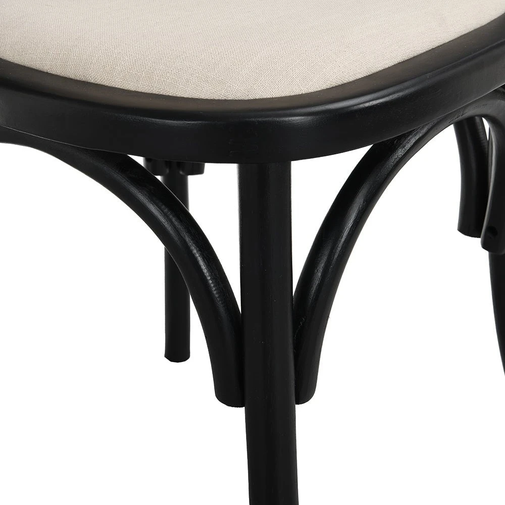 Anya Set Of 2 Cane Rattan And Upholstered Dining Chairs, Black Colour 10 Anya Set Of 2 Cane Rattan And Upholstered Dining Chairs, Black Colour - Image 10