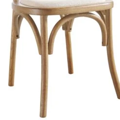 Anya Set Of 2 Cane Rattan And Upholstered Dining Chairs, Light Walnut -Daals XN 1964 LIGHTWALNUT 2P detail3