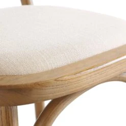 Anya Set Of 2 Cane Rattan And Upholstered Dining Chairs, Light Walnut -Daals XN 1964 LIGHTWALNUT 2P detail4