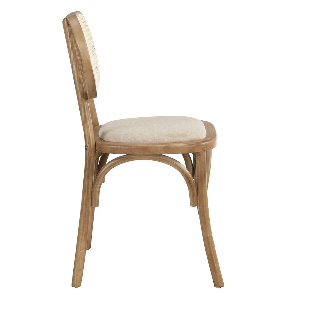 Anya Set Of 2 Cane Rattan And Upholstered Dining Chairs, Natural Colour 5 Anya Set Of 2 Cane Rattan And Upholstered Dining Chairs, Natural Colour - Image 5