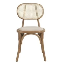 Anya Set Of 2 Cane Rattan And Upholstered Dining Chairs, Natural Colour 15 Anya Set Of 2 Cane Rattan And Upholstered Dining Chairs, Natural Colour -Daals XN 1964 NAT 2P WB4