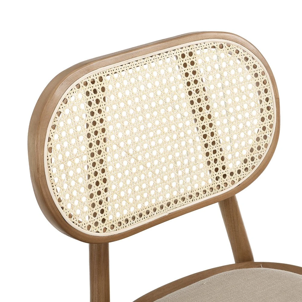 Anya Set Of 2 Cane Rattan And Upholstered Dining Chairs, Natural Colour 8 Anya Set Of 2 Cane Rattan And Upholstered Dining Chairs, Natural Colour - Image 8