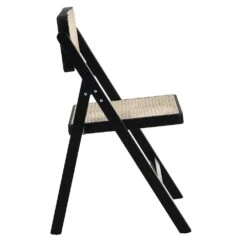 Frances Set Of 2 Folding Cane Rattan Chairs, Black Colour -Daals XN 2054 BLACK 2P WB4