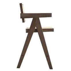 Jeanne Dark Walnut Cane Rattan Solid Beech Wood Counter Stool -Daals XN 2211 DARKWALNUT WB3