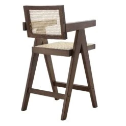 Jeanne Dark Walnut Cane Rattan Solid Beech Wood Counter Stool -Daals XN 2211 DARKWALNUT WB4