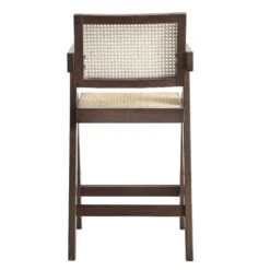 Jeanne Dark Walnut Cane Rattan Solid Beech Wood Counter Stool -Daals XN 2211 DARKWALNUT WB5