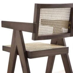 Jeanne Dark Walnut Cane Rattan Solid Beech Wood Counter Stool -Daals XN 2211 DARKWALNUT detail3