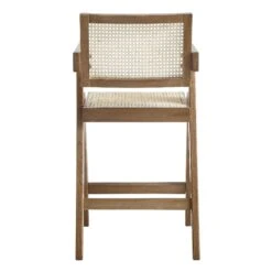 Jeanne Light Walnut Cane Rattan Solid Beech Wood Counter Stool -Daals XN 2211 LIGHTWALNUT WB5