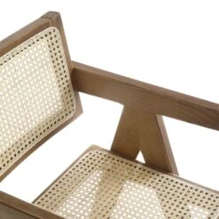 Jeanne Light Walnut Cane Rattan Solid Beech Wood Counter Stool -Daals XN 2211 LIGHTWALNUT detail1