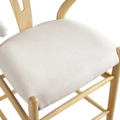 Hansel Upholstered Counter Stool, Beige Fabric And Natural Frame -Daals XN R152 BEIGEFAB NAT detail1