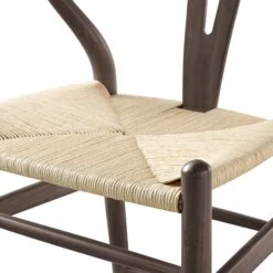 Hansel Wooden Natural Weave Counter Stool, Dark Walnut Colour Frame -Daals XN R152 DARKWALNUT detail3