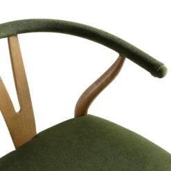 Hansel Upholstered Counter Stool, Moss Green Velvet And Light Walnut Frame -Daals XN R152 GREENVEL WALN detail1