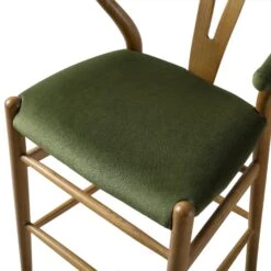 Hansel Upholstered Counter Stool, Moss Green Velvet And Light Walnut Frame -Daals XN R152 GREENVEL WALN detail3