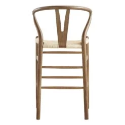 Hansel Wooden Natural Weave Counter Stool, Light Walnut Colour Frame -Daals XN R152 LIGHTWALNUT WB5