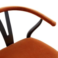 Hansel Upholstered Counter Stool, Rust Velvet And Black Frame -Daals XN R152 RUSTVEL BLACK detail1