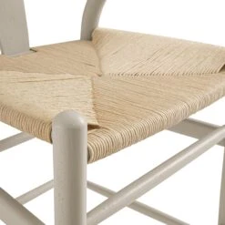 Hansel Wooden Natural Weave Counter Stool, Light Taupe Colour Frame -Daals XN R152 TAUPE detail2