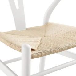 Hansel Wooden Natural Weave Counter Stool, White Frame -Daals XN R152 WHITE detail2