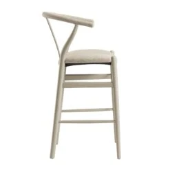 Hansel Counter Stool, Taupe Frame With Oatmeal Fabric Seat -Daals XN R154 OATFAB TAUPE WB3